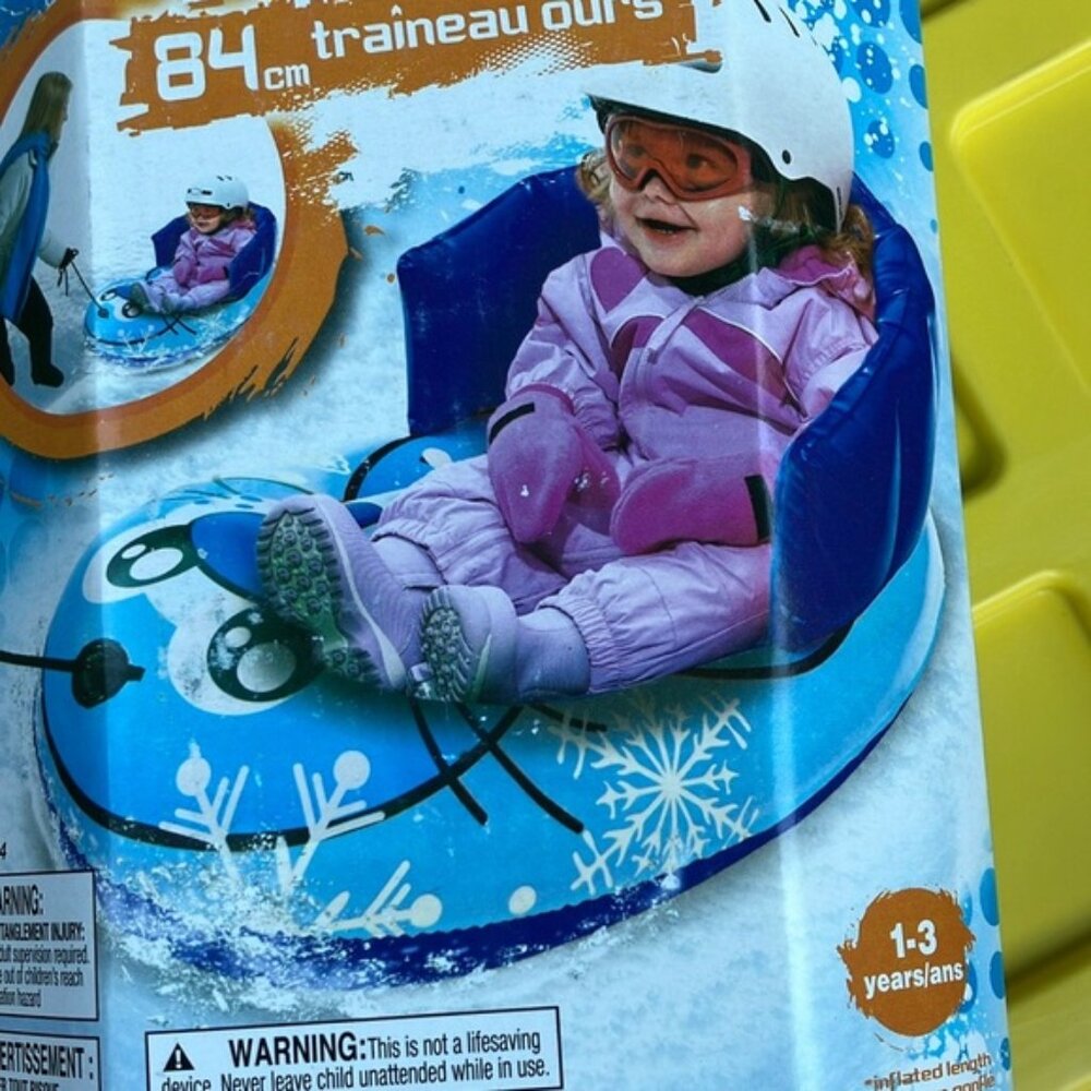 Inflatable pull sled for 1-3 year olds